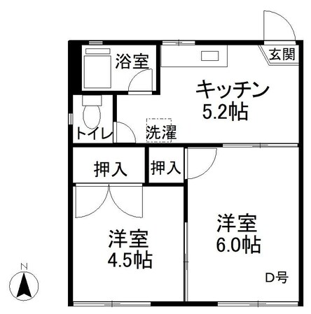 タチカワハイツ２の物件間取画像